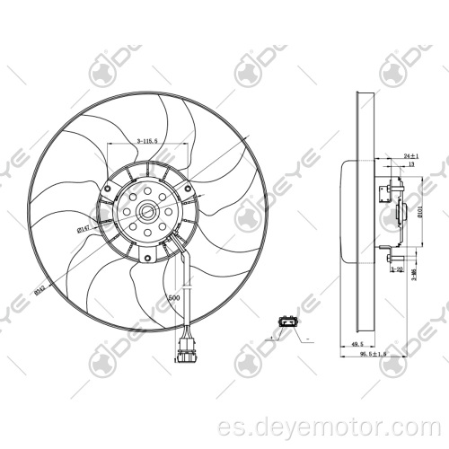 Ventilador de refrigeración del radiador del condensador para VW TRANSPORTER VW